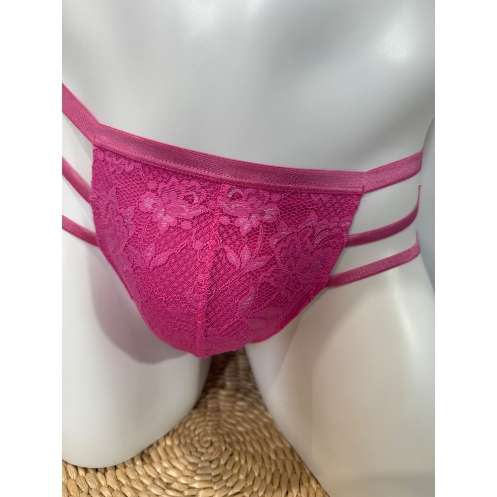 Cosabella Never Say Never Floral Lace Strappy Thong Pink Luxury Lingerie M - Picture 6 of 16